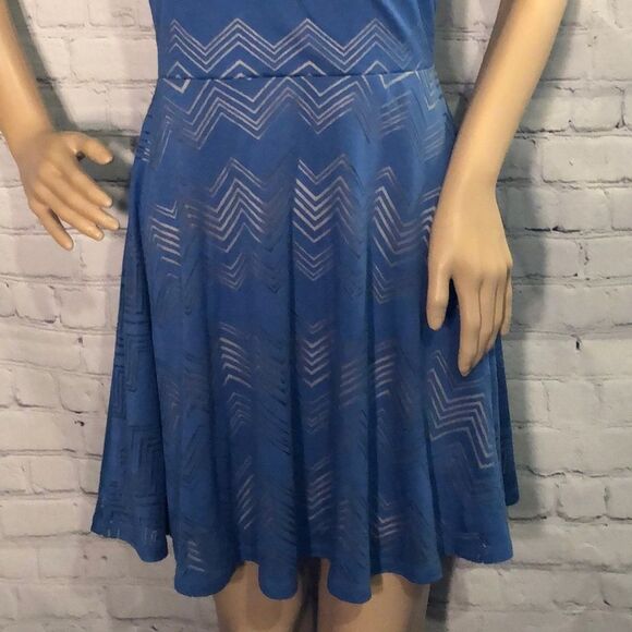 Candie’s Fit & Flare Two Layer A-line Blue Dress Medium M - Picture 3 of 10